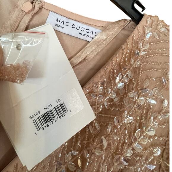 Mac Duggal NEW Size 10 Style 35109 Pink Embellished Flutter Sleeve Gown NWT - Picture 9 of 11